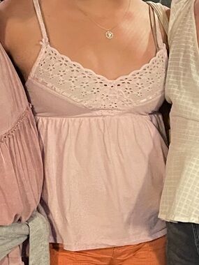 Y2K Victoria’s Secret Pink Lace Trim Tank Top